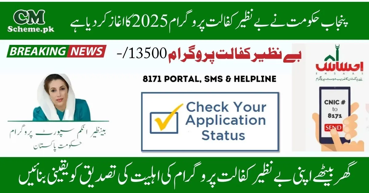 8171 Check Benazir Kafalat Program 2025 Online CNIC New Payment